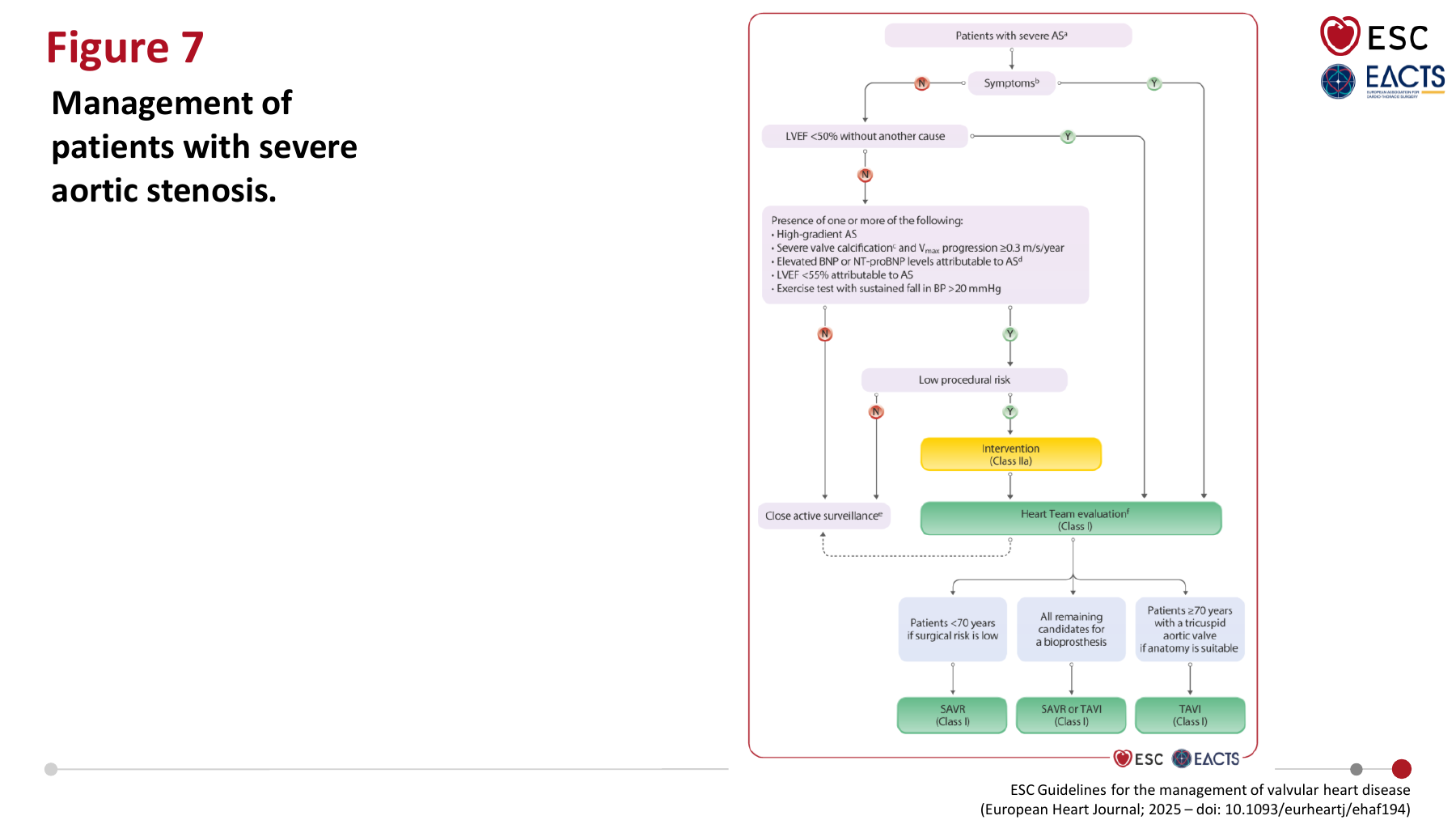 Management of patients with severe aortic stenosis - ESC Guidelines 2025