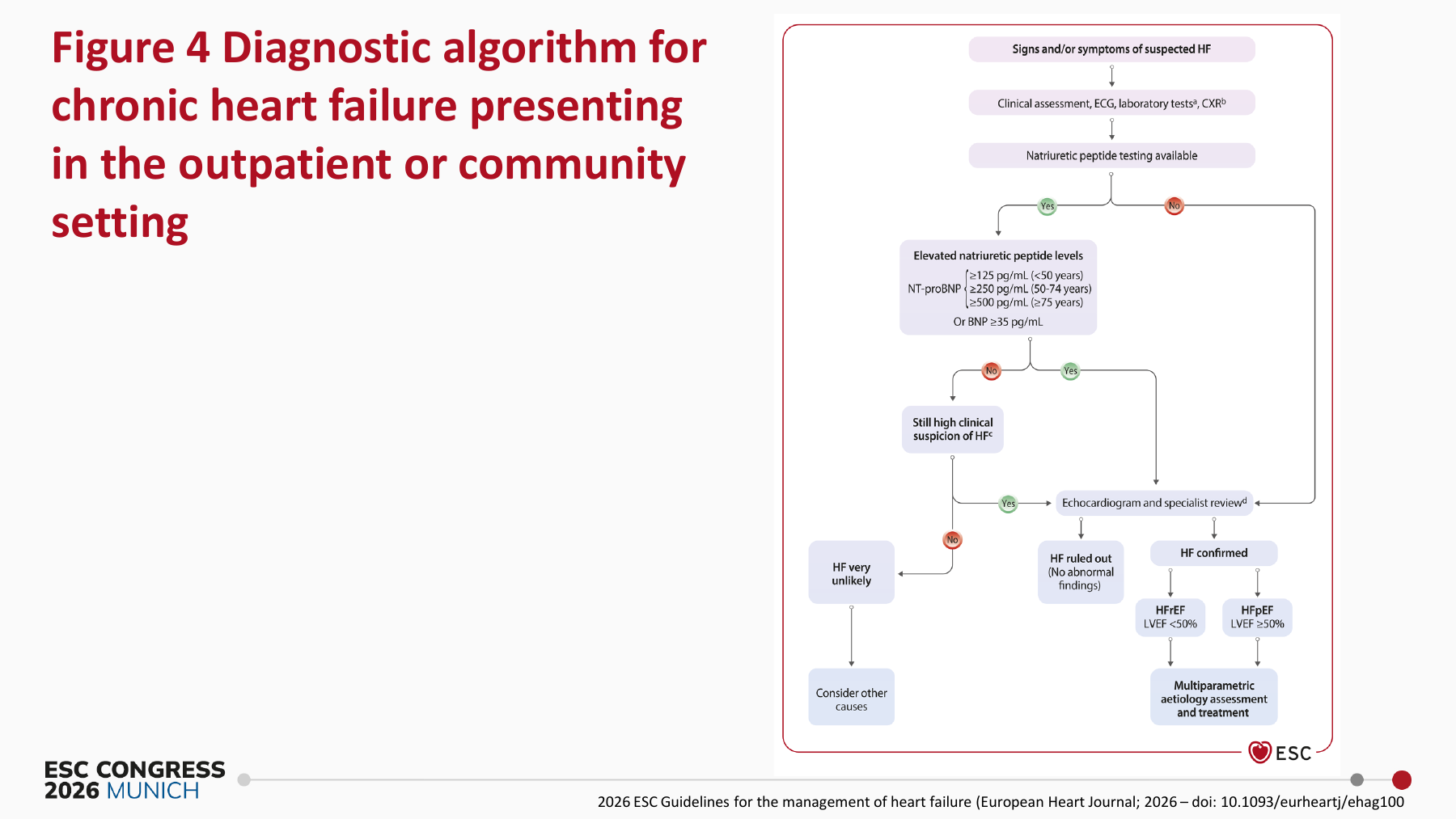 Diagnostic algorithm for heart failure - ESC Guidelines